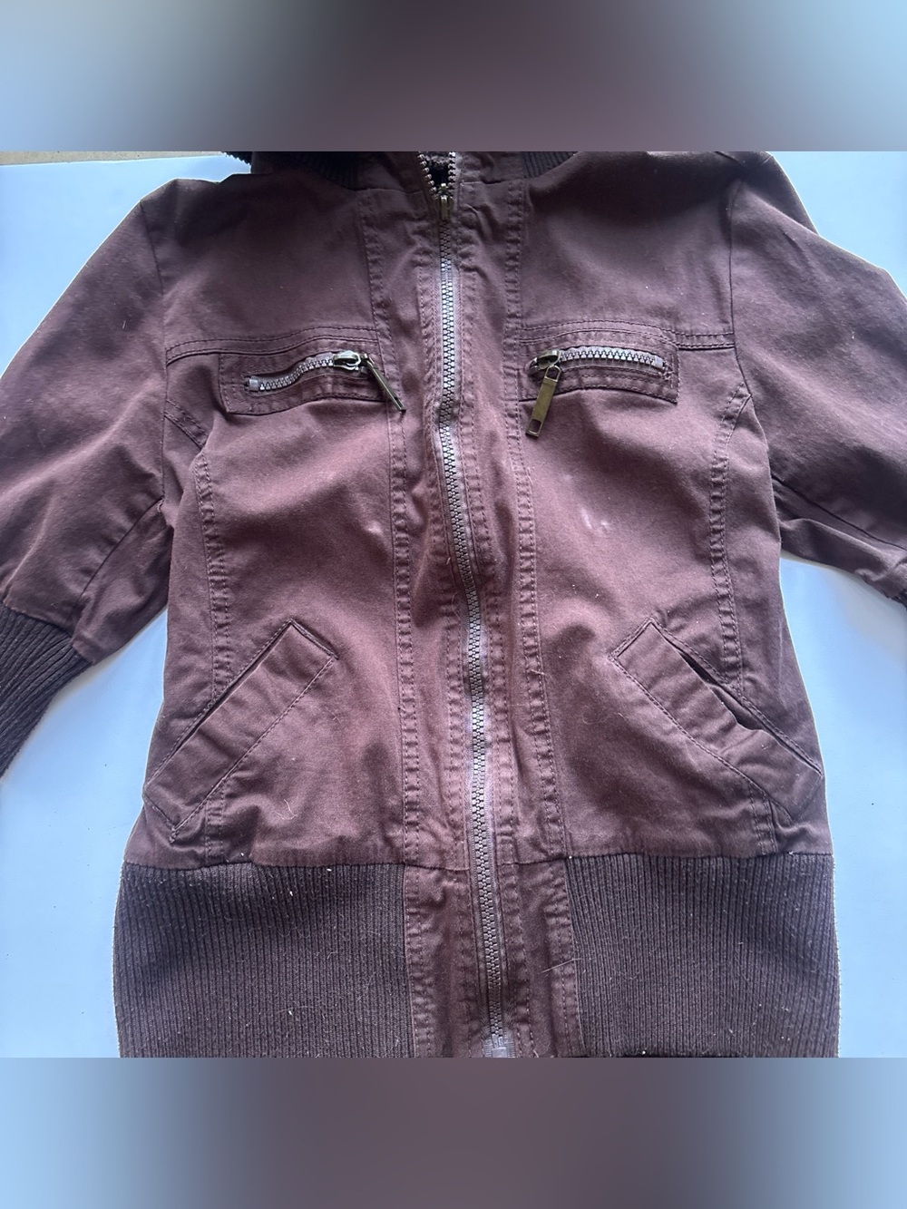 Ashley By 26 International Boys Brown Hooded Zip Jacket
